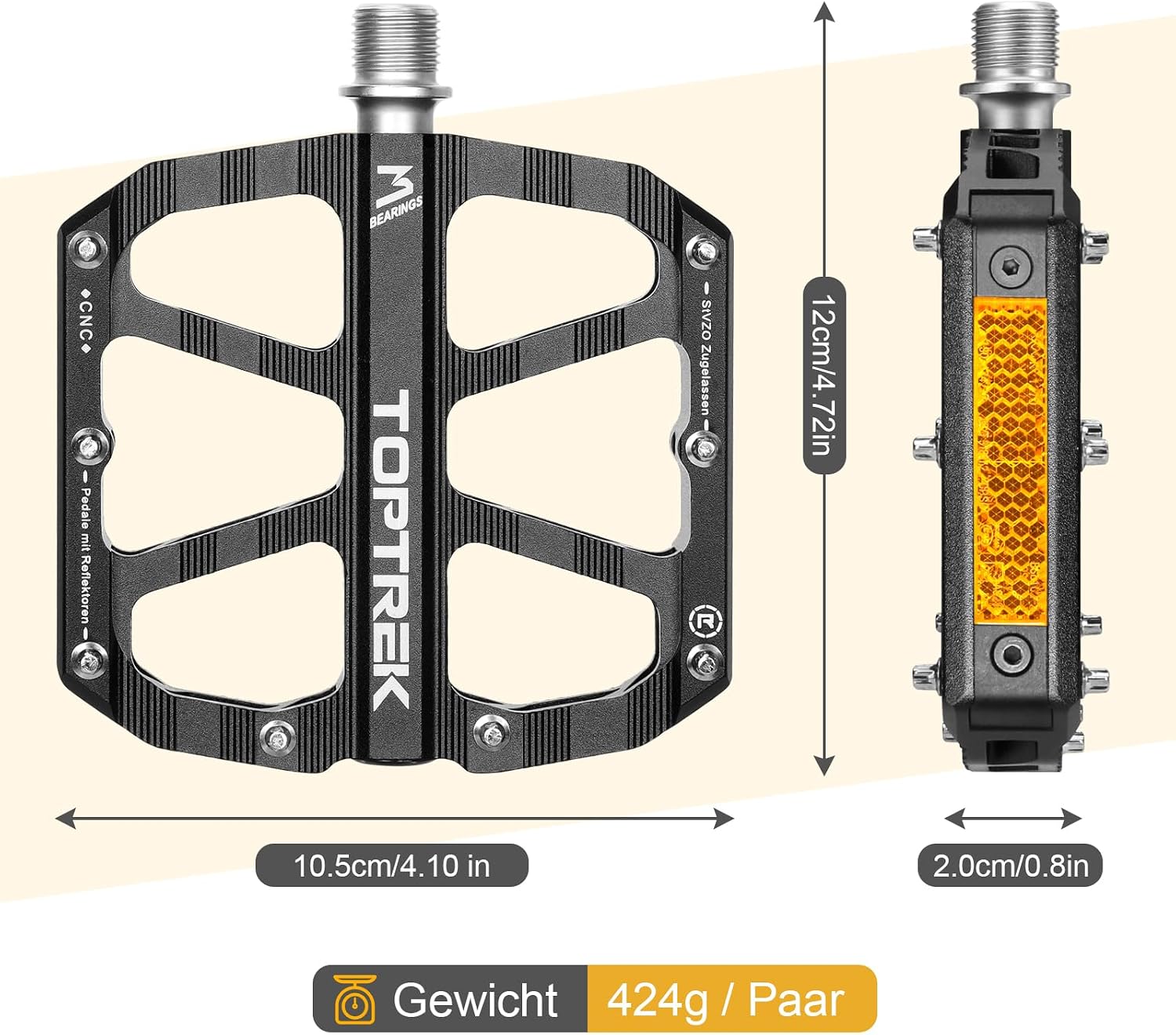 Thumbnail 3 de toptrek Fahrradpedale CNC Aluminium 103×100 mm