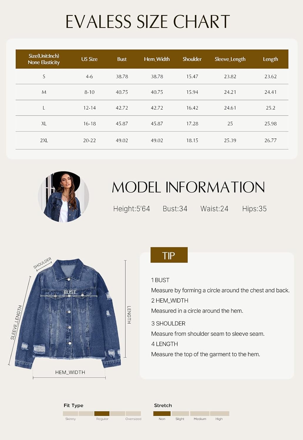 Thumbnail 5 de EVALESS Boyfriend Washed Crop Denim Jacket