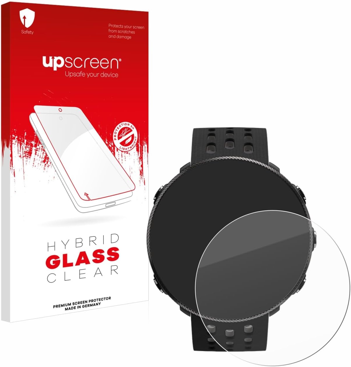 upscreen Pellicola Protettiva per Polar Vantage M2 – Hybrid Glass 9H, protezione schermo resistente e trasparente