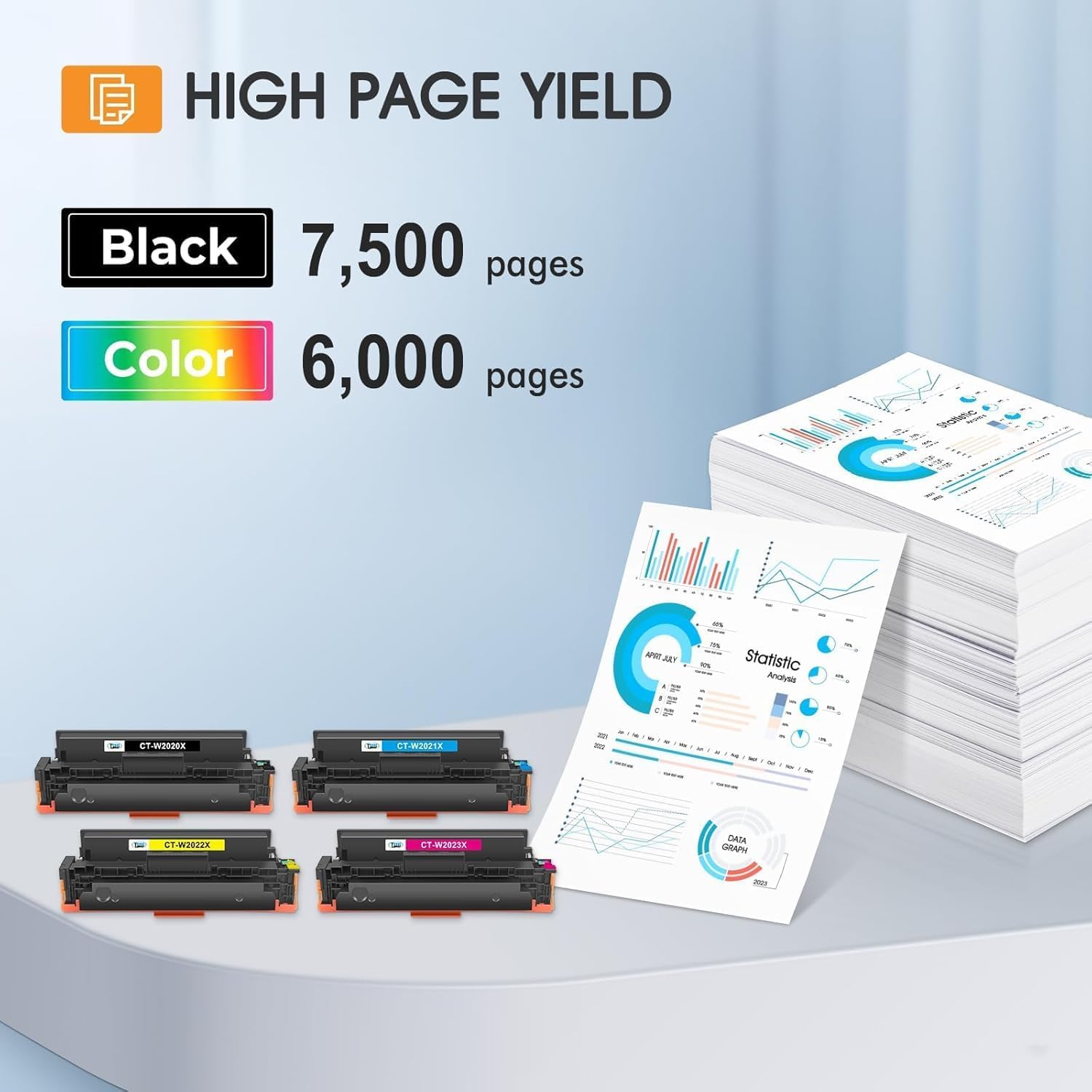 Detalle de Cool Toner 414X High-Yield Toner Cartridge 4-Pack for HP 414A/414X