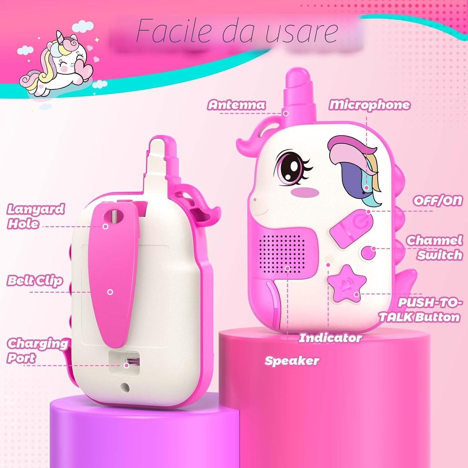 Thumbnail 5 de Walkie-Talkie Bambina Ricaricabili per 3–8 anni