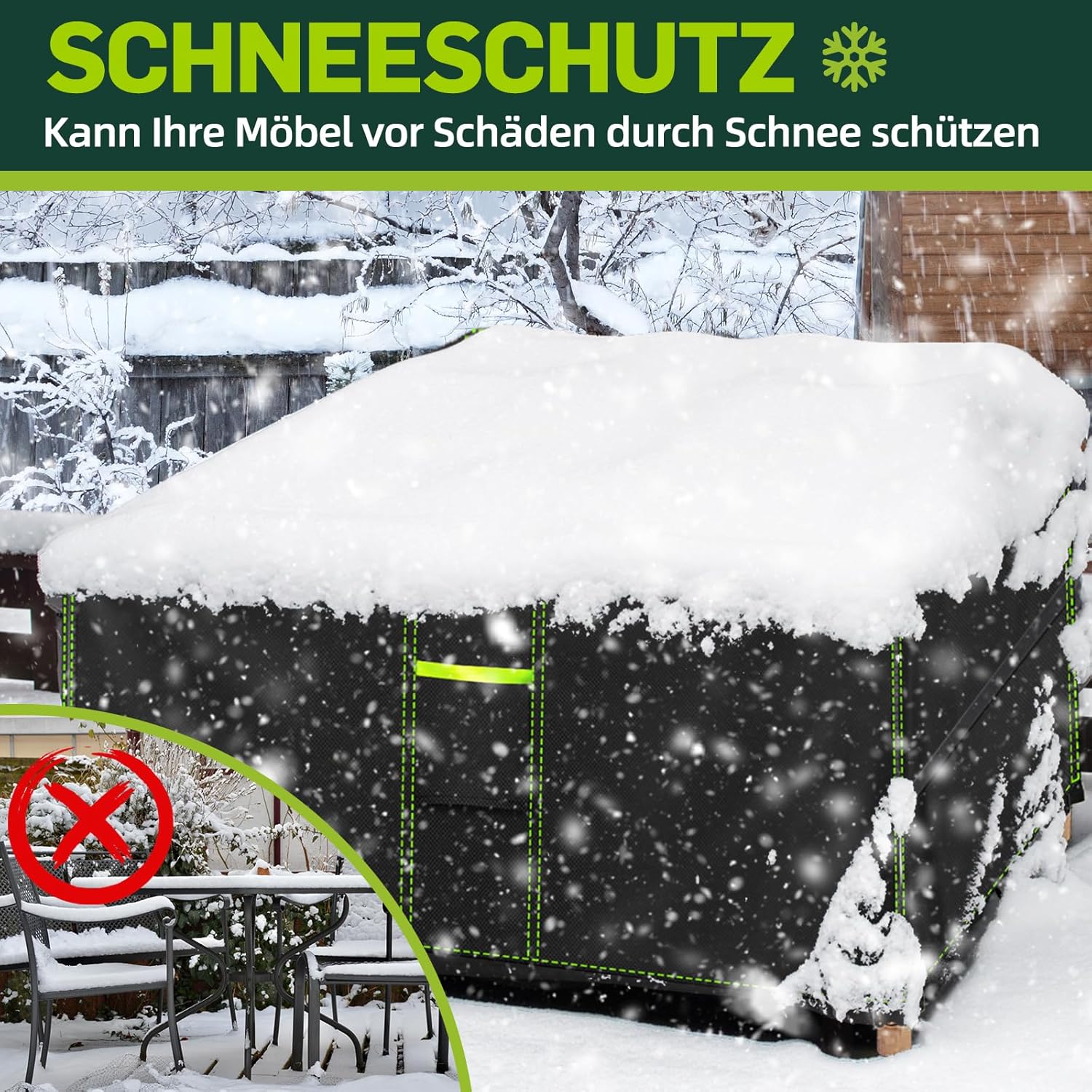 Thumbnail 4 de FORTRY Abdeckung Gartenmöbel Winterfest 180x120x74 cm – wasserdicht, atmungsaktiv und winddicht