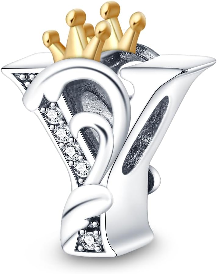 Thumbnail 6 de CQWVB Buchstabe Charm Anhänger A–Z aus 925er Sterling Silber – Kompatibel mit Pandora & europäischen Armbändern