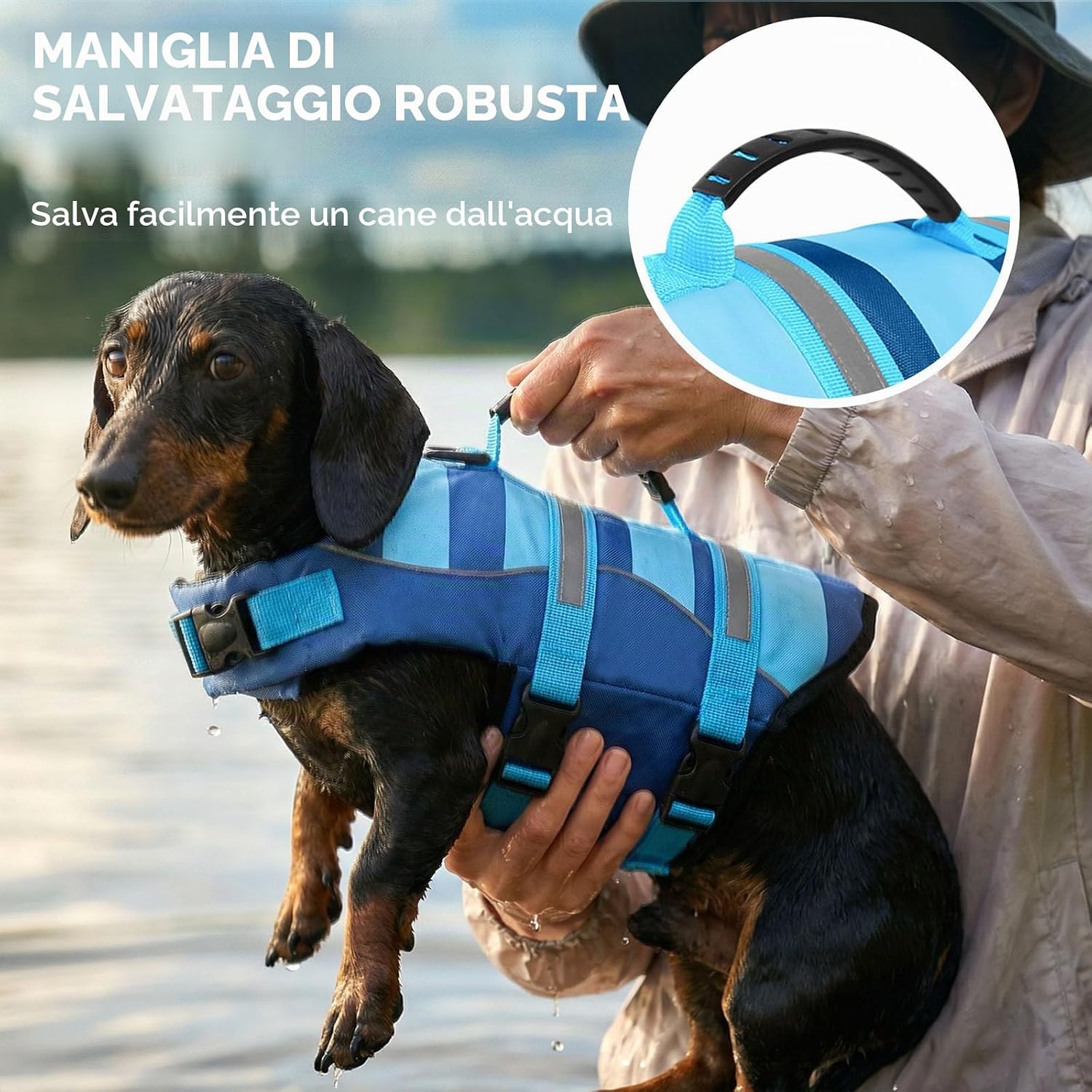Thumbnail 4 de ASENKU Giubbotto Salvataggio per Cane – Salvagente ad Alta Visibilità per Cani di Taglia Media (M)