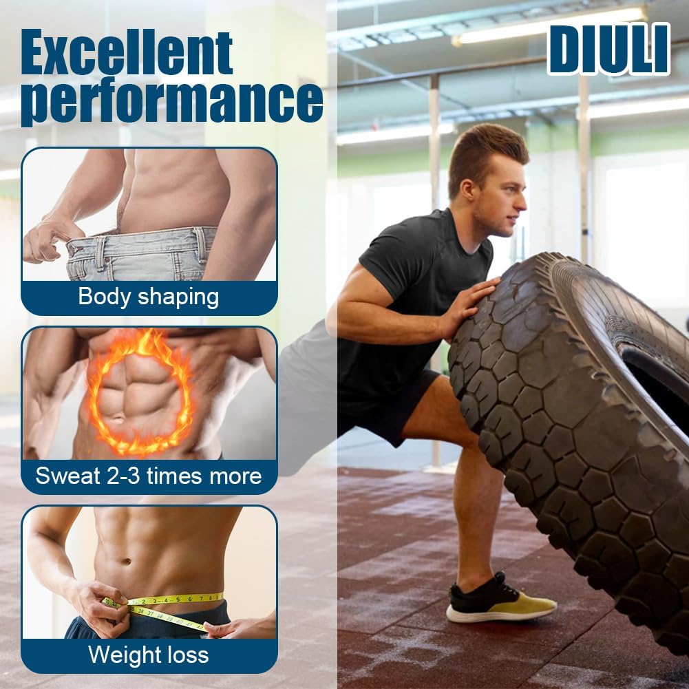 Thumbnail 4 de DiULi Canotta Dimagrante Uomo: maglietta sauna con cerniera per fitness e sudorazione efficace