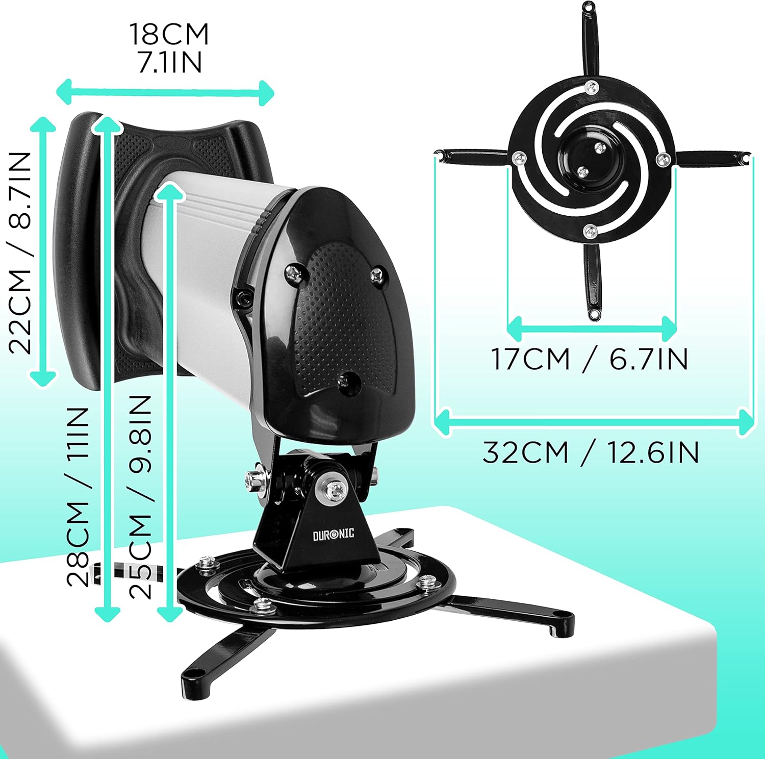Detalle 2 de Duronic PB10XM Support projecteur 15 kg ðŸ›