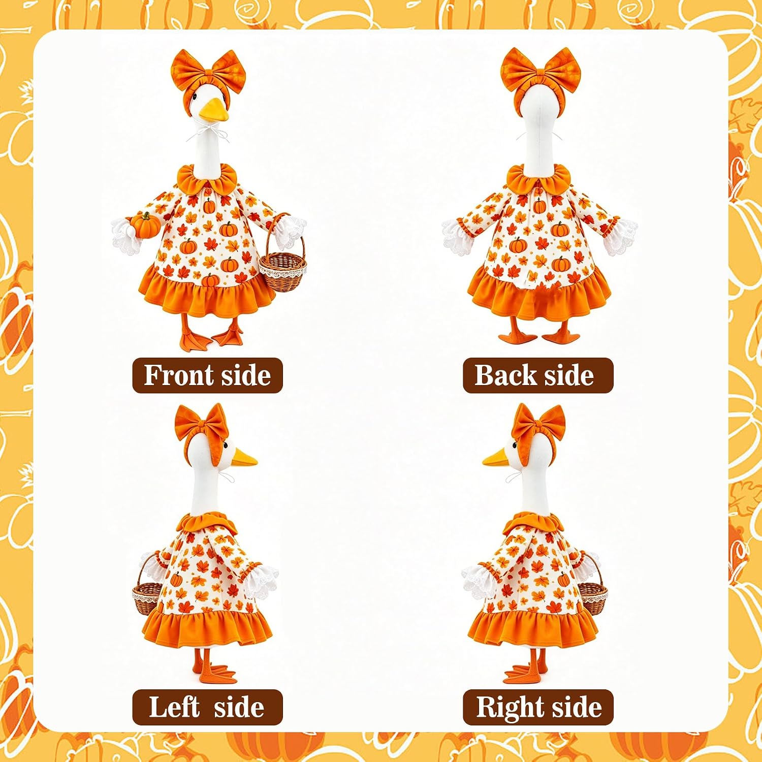 Thumbnail 4 de GDICVNQ MTE02 Autumn Maple Leaf Goose Outfit, Orange Dress and Headband