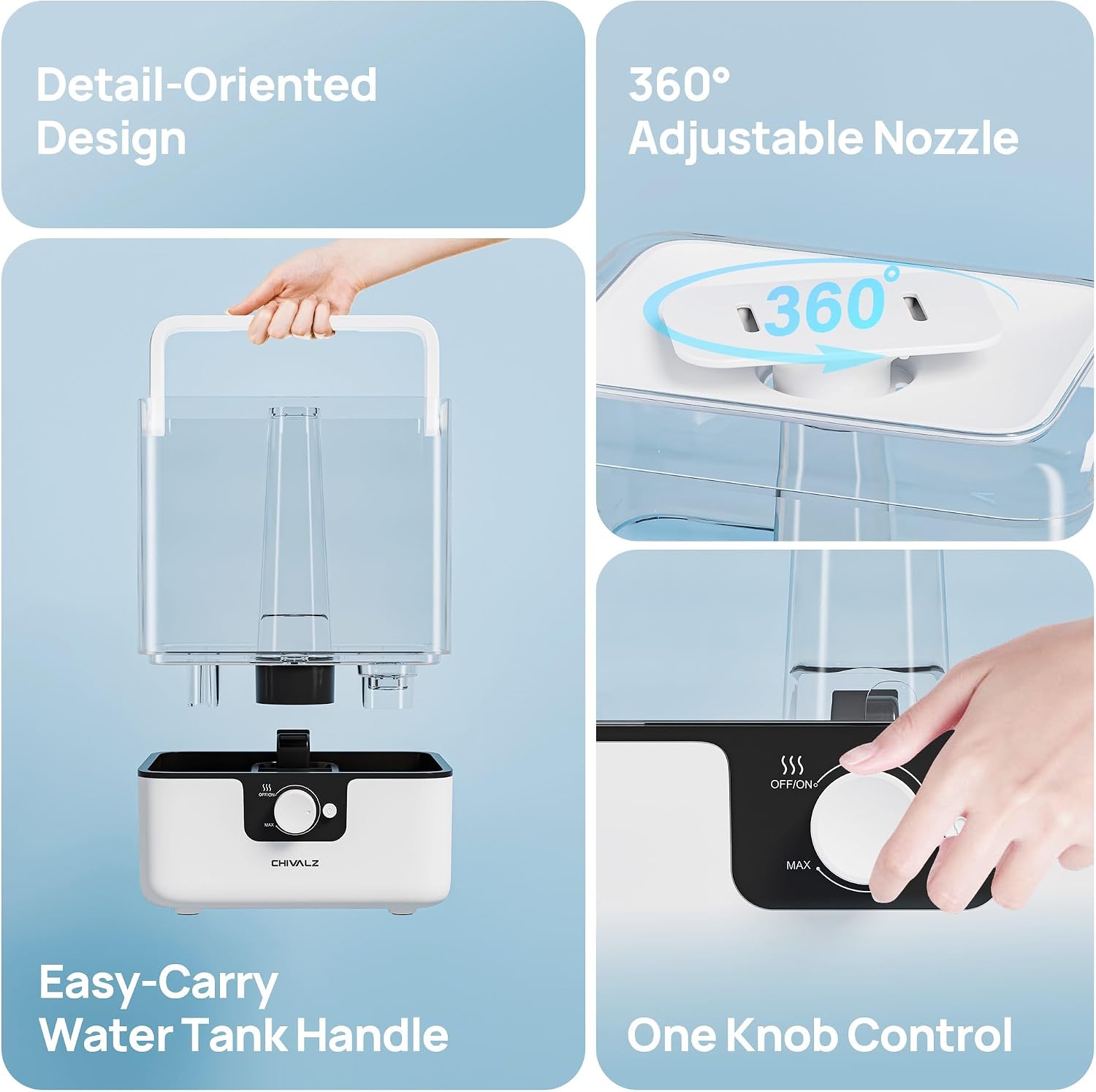 Detalle de CHIVALZ cool mist humidifier 6L