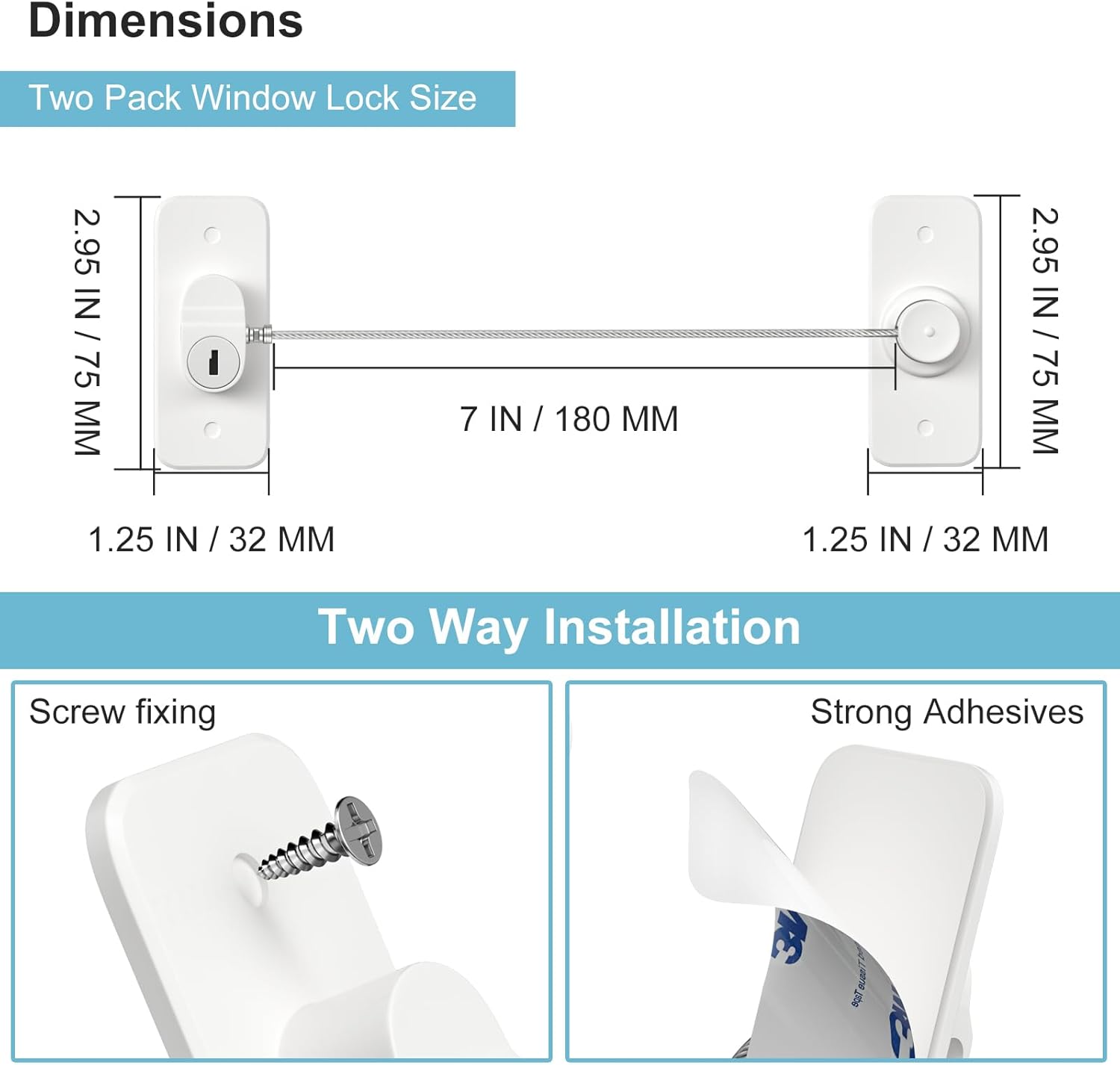Thumbnail 4 de AOSITE Window Safety Lock 2-pack 🪟