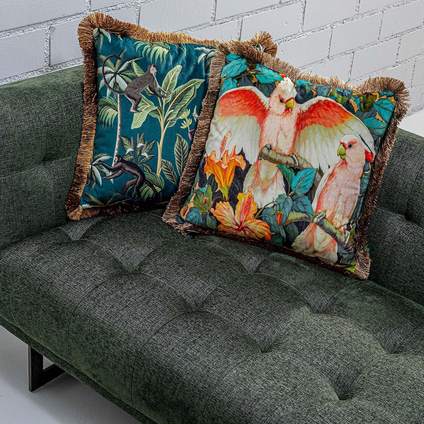 Detalle de Kare Design cuscino decorativo Parrots 45x45 cm – motivo jungle multicolore