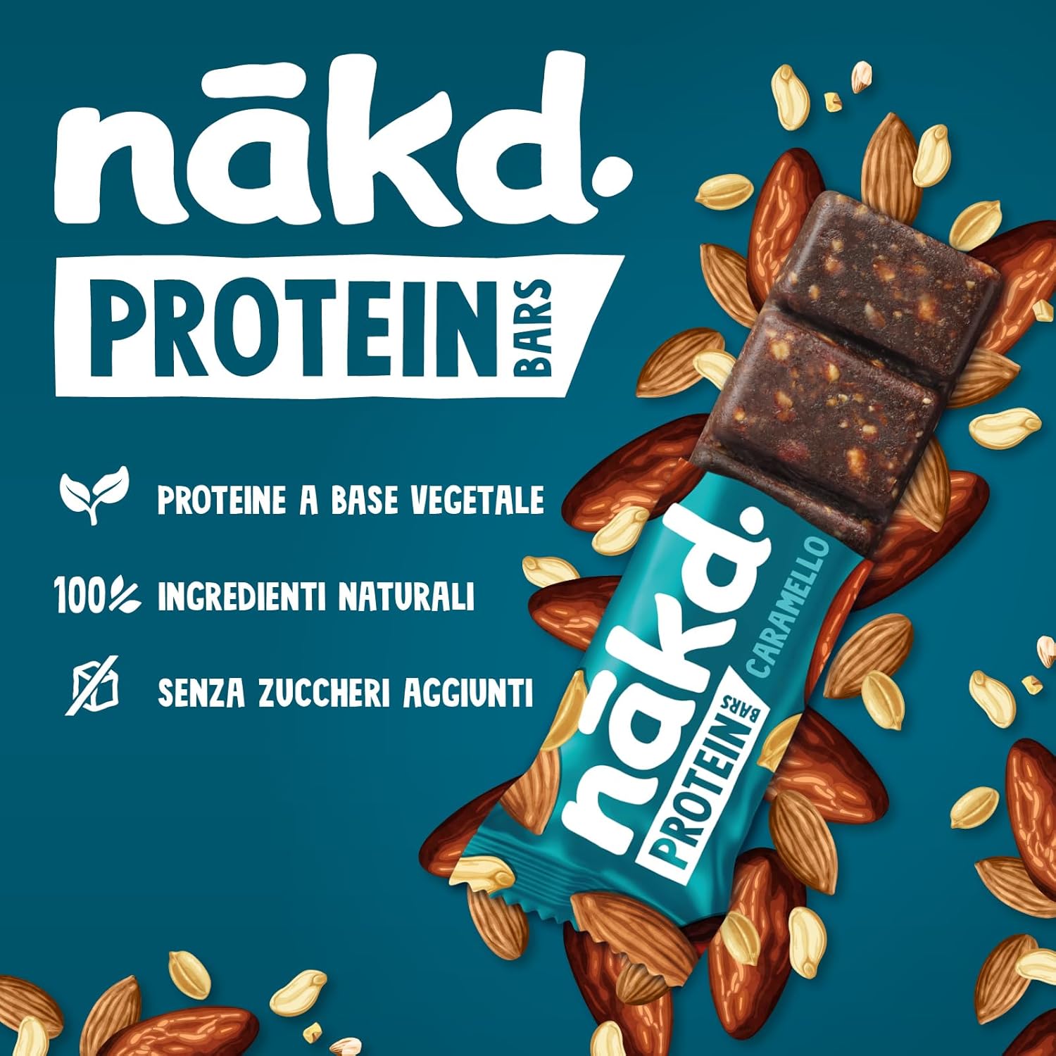 Thumbnail 3 de Nākd. Protein Caramello – Barrette Proteiche vegane 7 g di proteine vegetali, ingredienti naturali