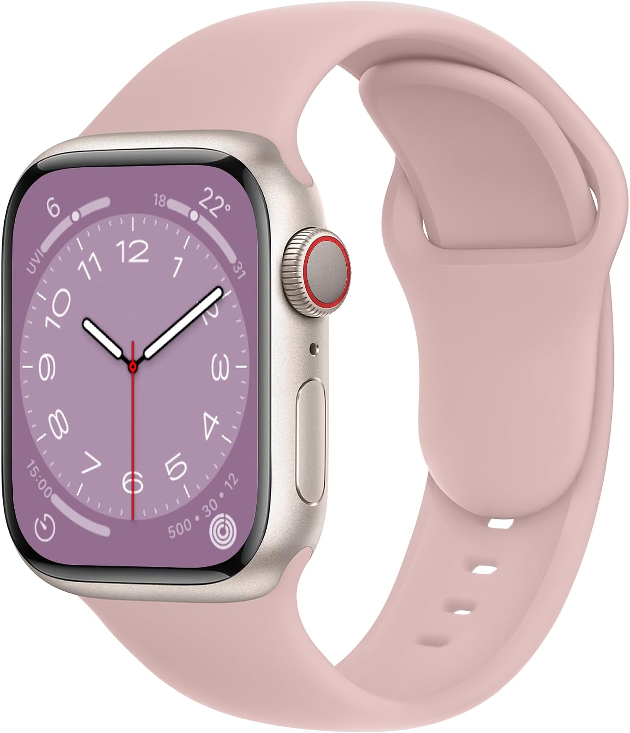 ELETTRONEO C1 Cinturino per Apple Watch Ultra 3/2 e serie 1–11: silicone sport rosa millenario