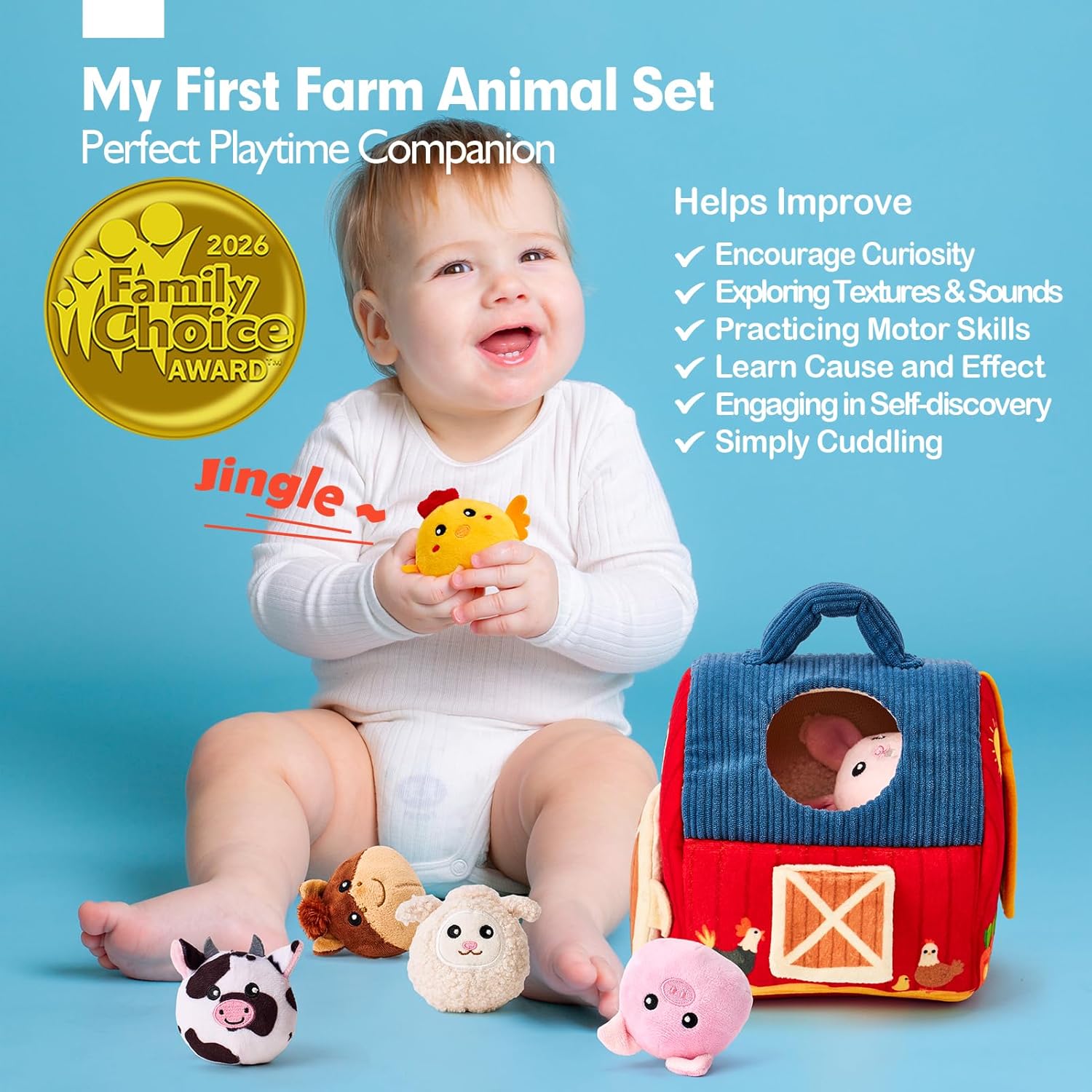 Detalle 2 de hahaland Baby Toys Farm Animals sensory set