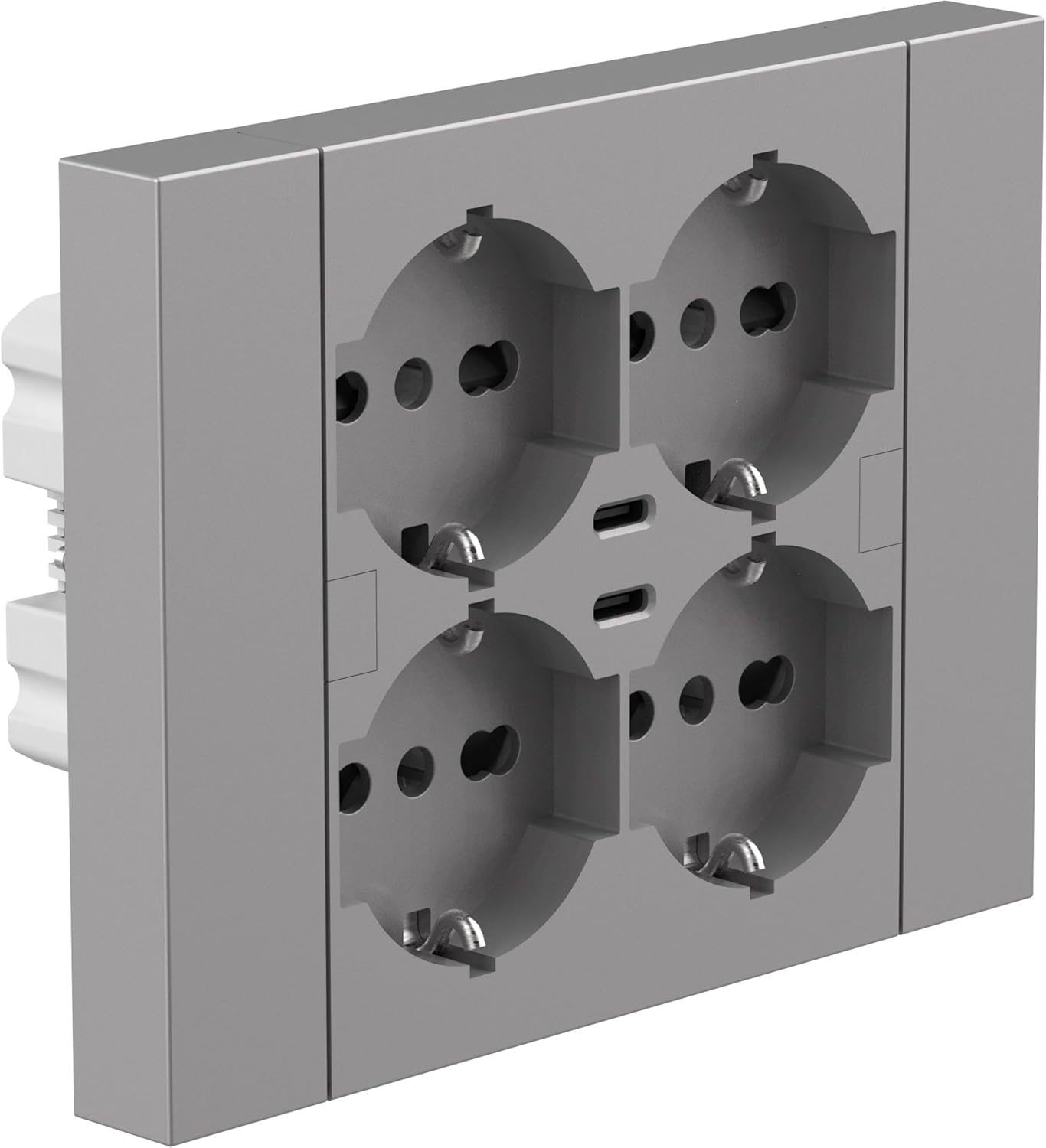 Thumbnail 6 de Electraline 22117 Multipresa da incasso Quadra 4 Posti Universali P40 + 2 USB-C