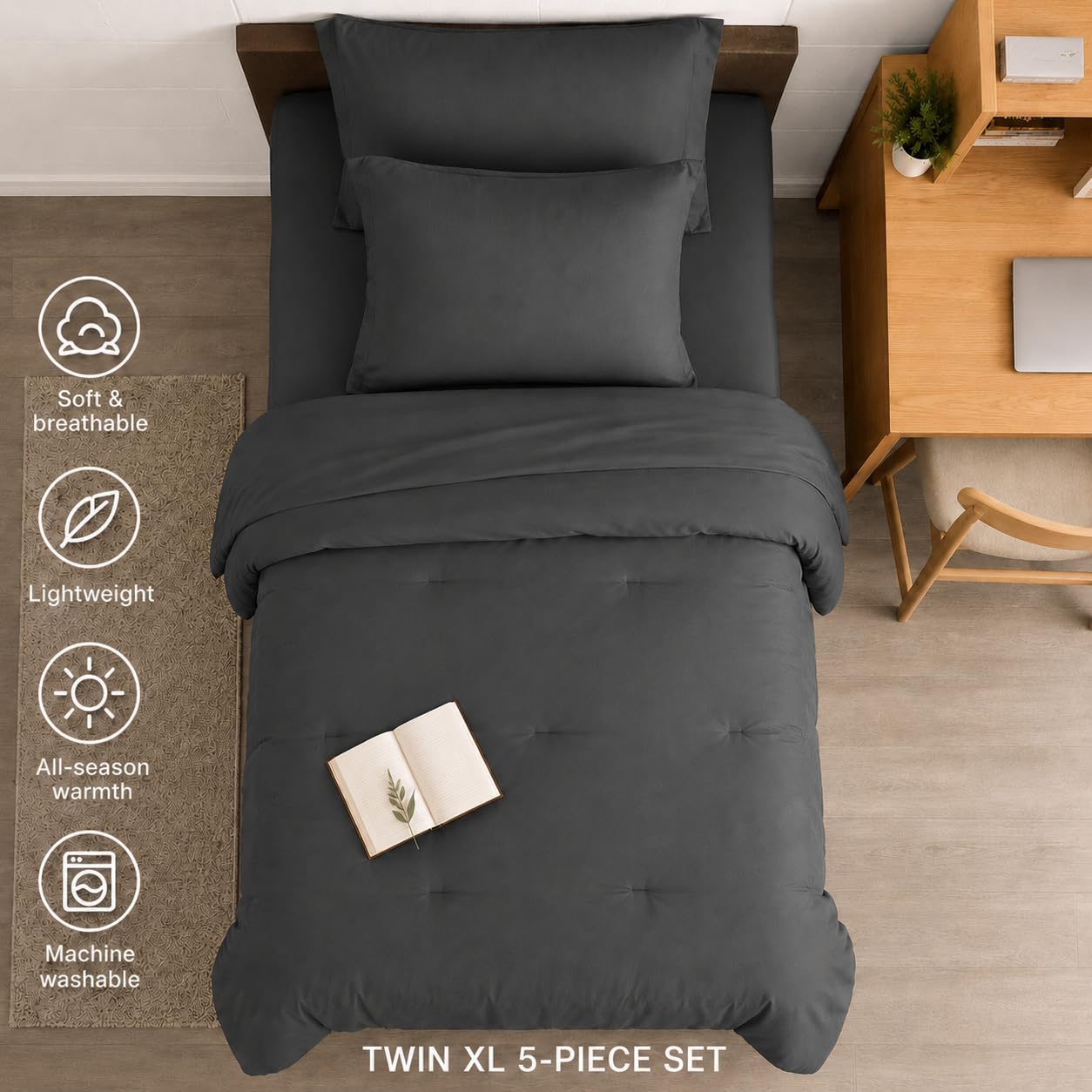 Detalle 2 de HIMEET Twin XL Comforter Set