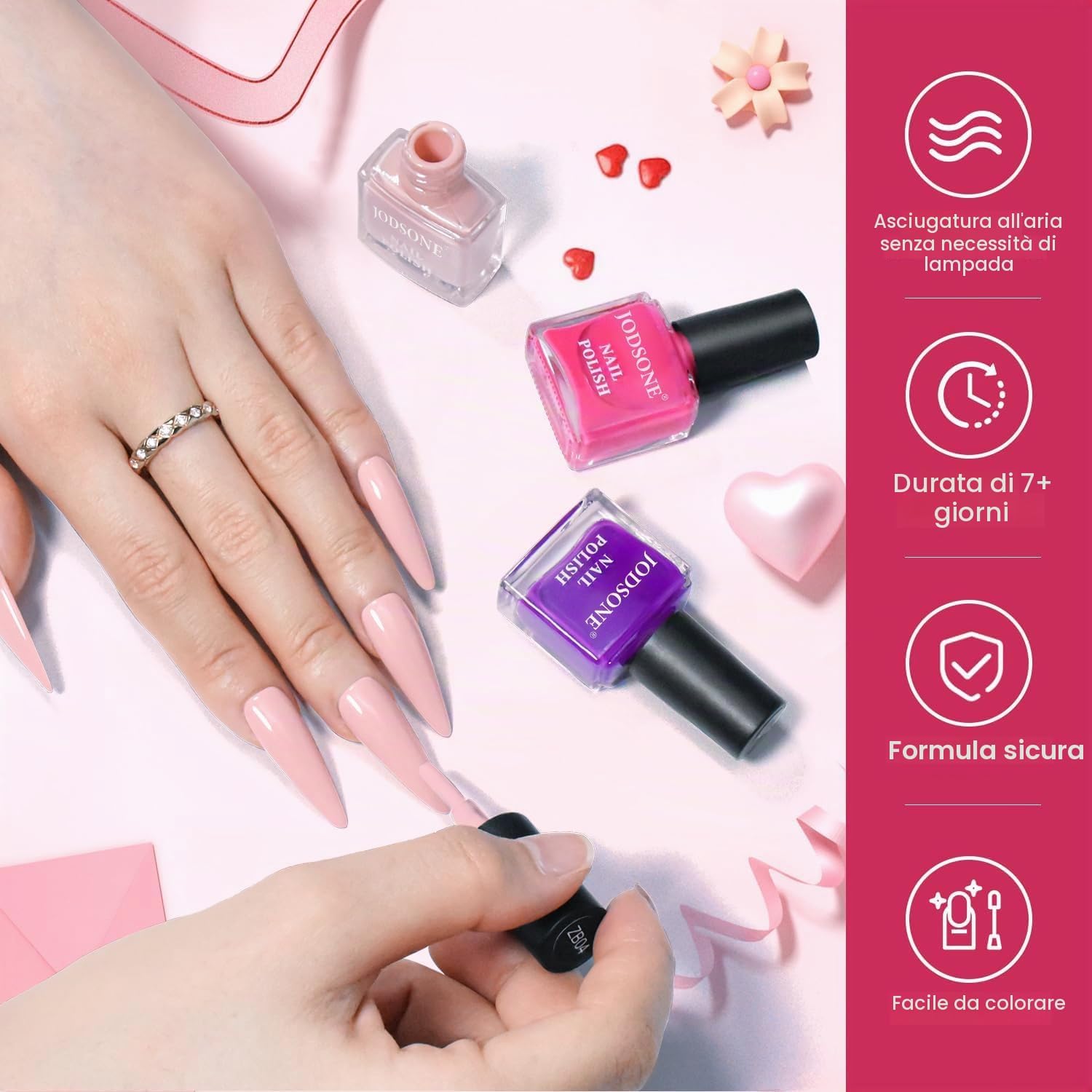 Detalle de JODSONE Set Smalto 12 Pezzi con Base e Top Coat – asciugatura rapida, finitura professionale