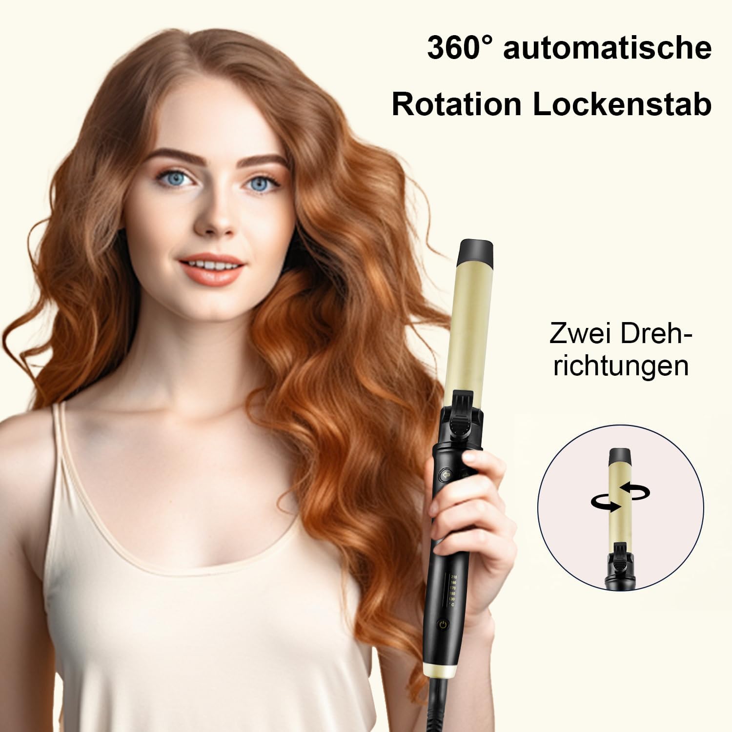 Thumbnail 1 de Arricciacapelli Automatico 32mm Ferro – Ricci grandi, rivestimento in tormalina ceramica e display LCD