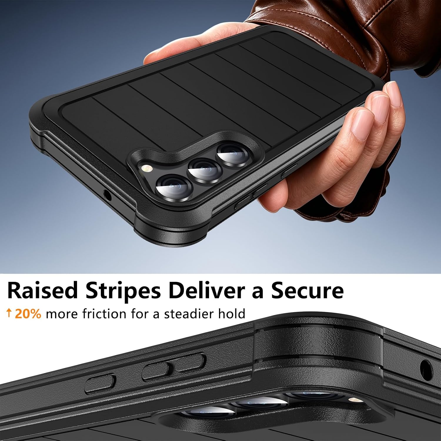 Detalle de Hensinple Rugged Case with Tempered Glass for Samsung Galaxy S23+