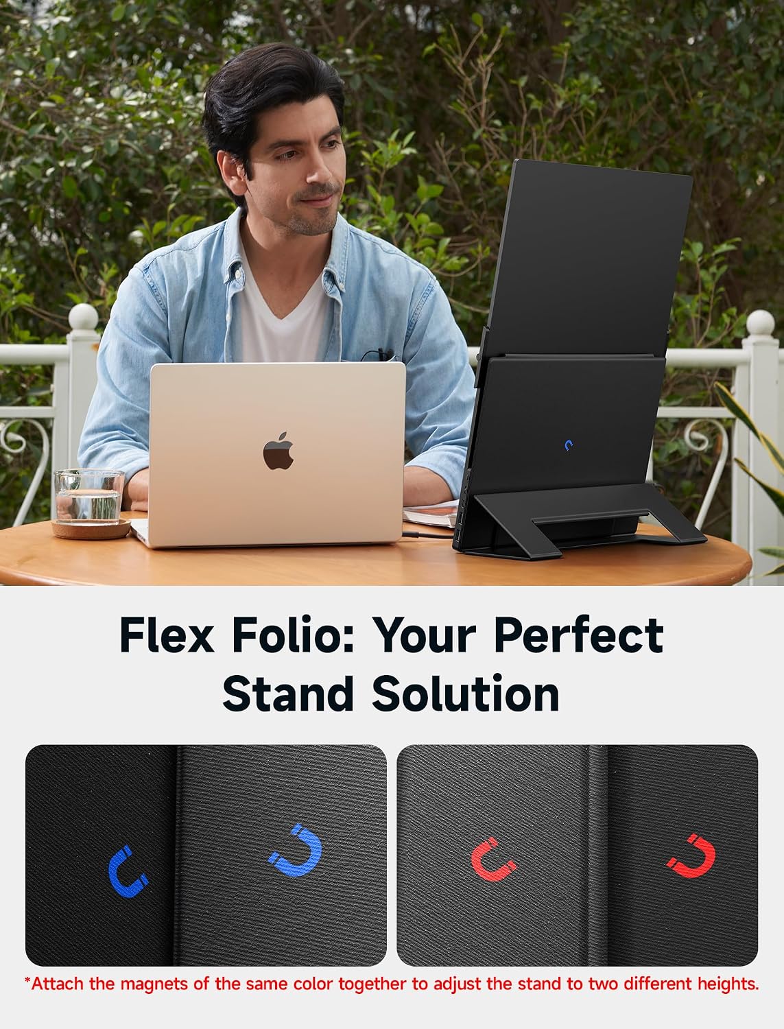 Detalle de JSAUX Leather Stand for FlipGo 16" Portable Monitor