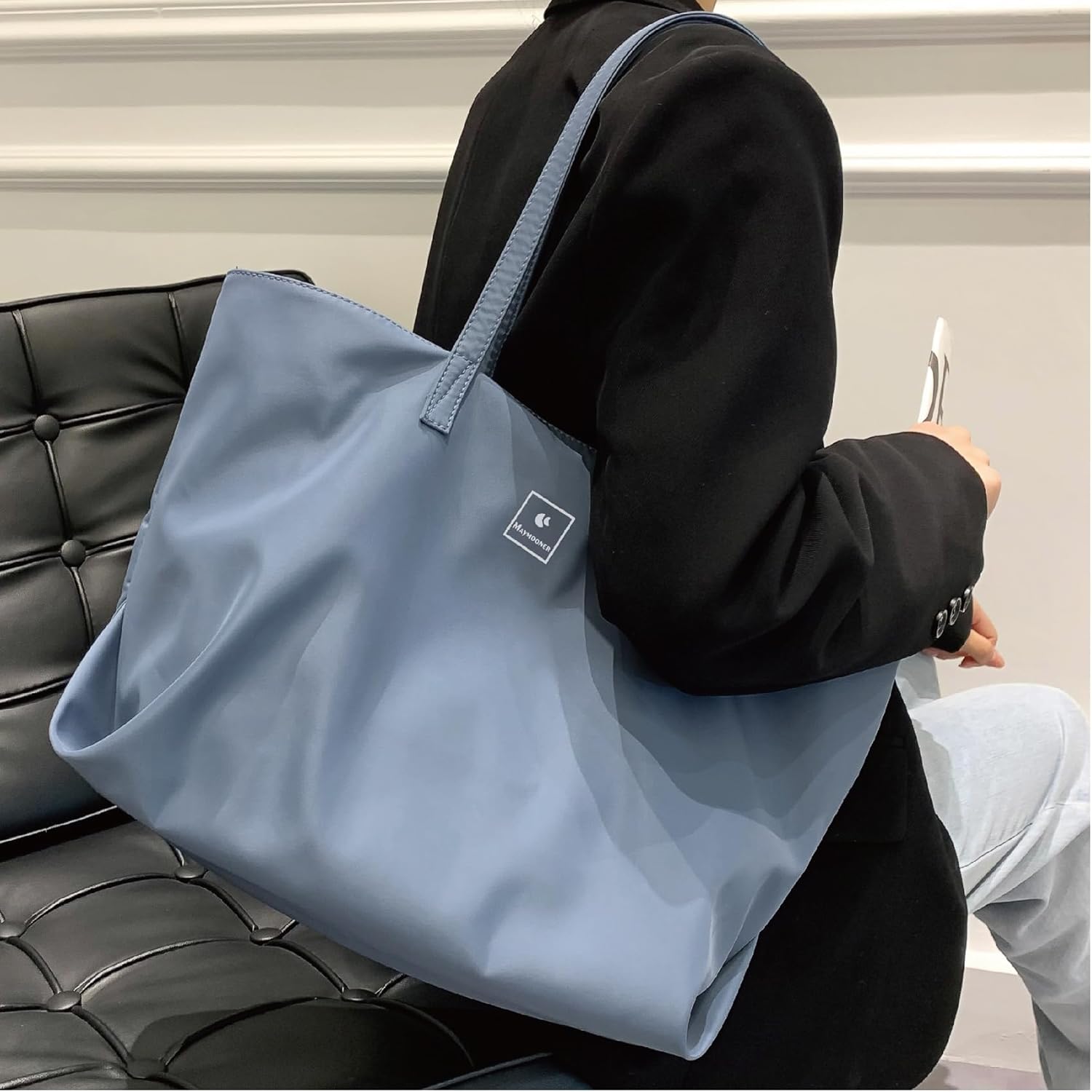 Thumbnail 6 de MAYMOONER Women's Canvas Tote Bag – Versatile School and Casual Crossbody