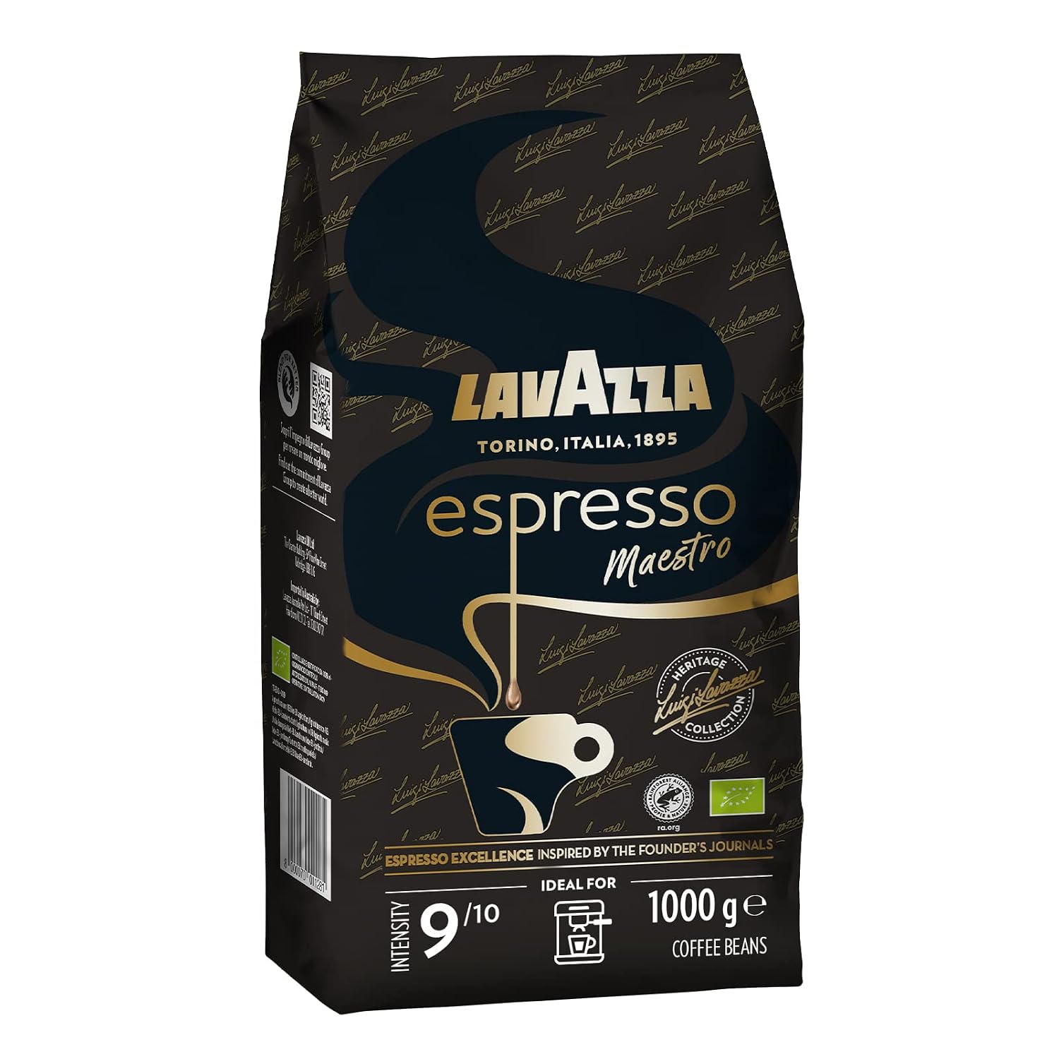 Detalle de Lavazza Espresso Maestro Kaffeebohnen – 1 kg Bio Arabica & Robusta, langsame, sanfte Röstung