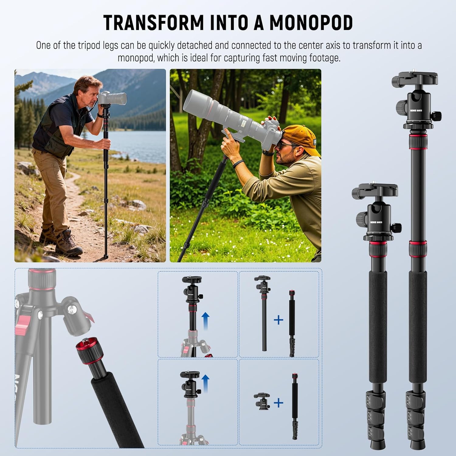 Thumbnail 5 de NEEWER TP15 71" Camera Tripod for DSLR