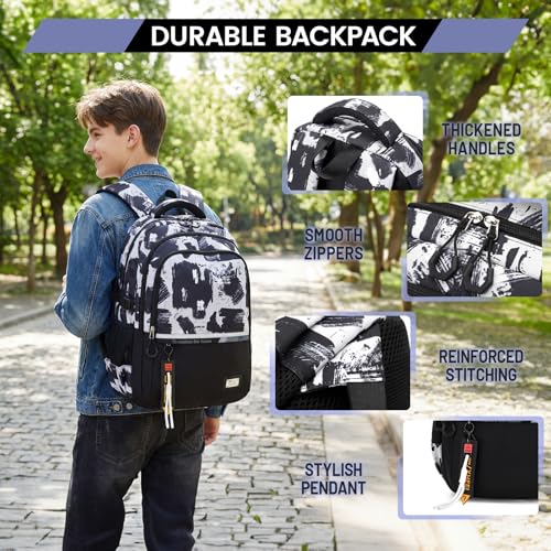 Detalle 2 de Amythe Mochilas Escolares Adolescentes 32 L con Correa para Carro, Negro