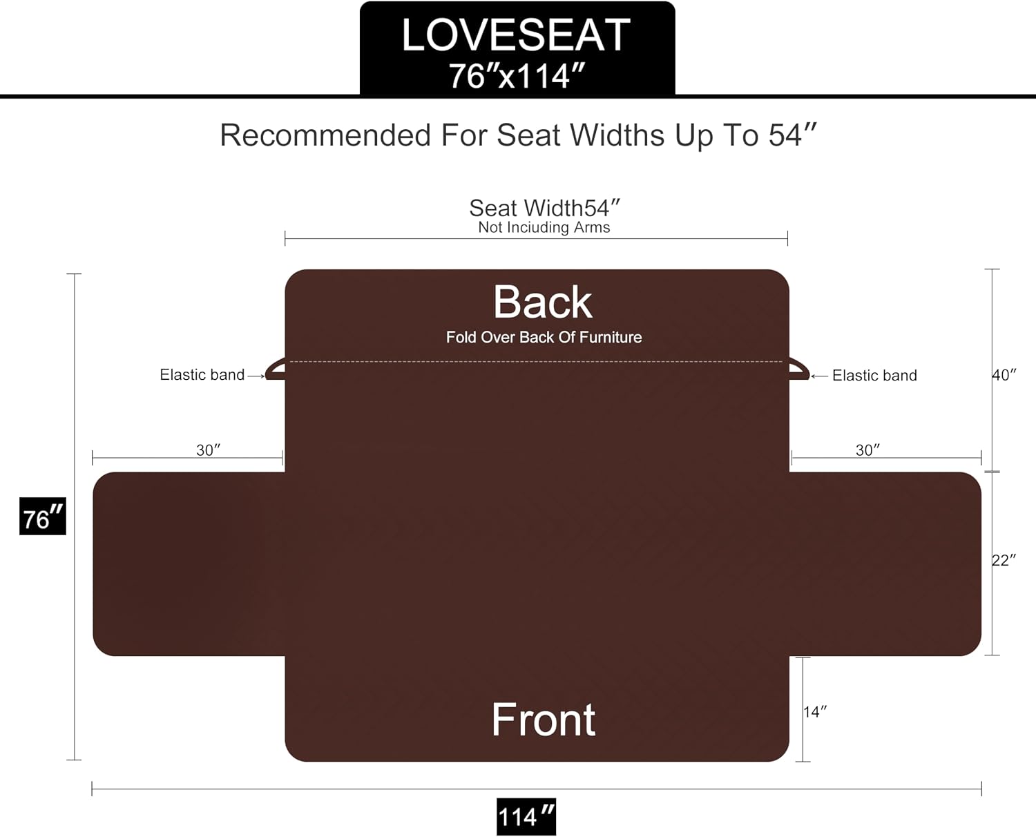 Thumbnail 5 de U-NICE HOME Loveseat Sofa Cover 54in ๐