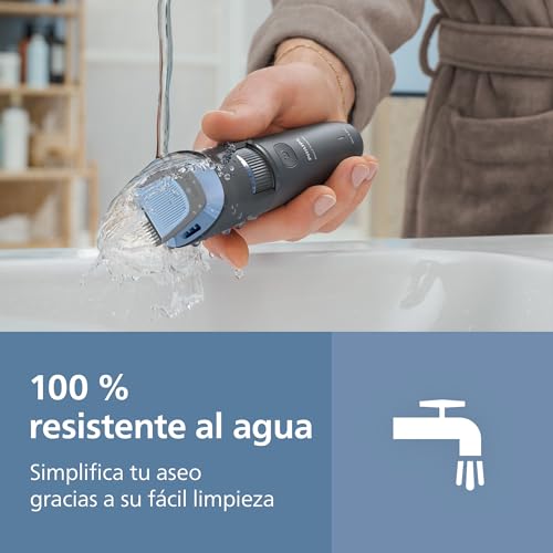 Thumbnail 7 de Philips Serie 3000 BT3619/15: recortadora de barba con 20 longitudes, agua y carga USB