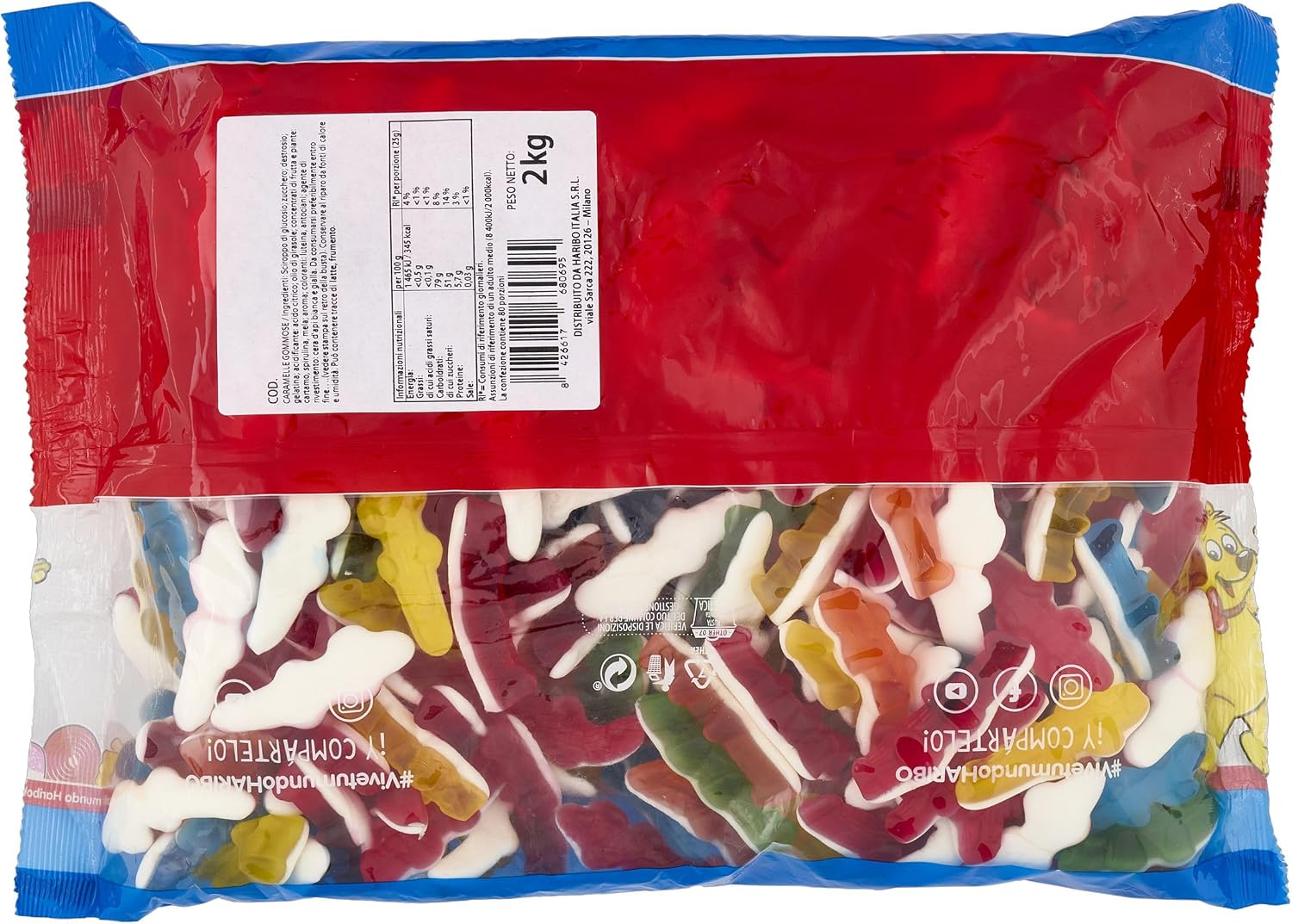 Detalle 2 de HARIBO Coccodri caramelle gommose al gusto frutta, sacco 2 kg