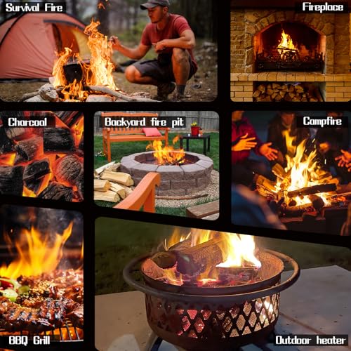 Detalle de Fox·Bunny 200 Natural Firelighters: Fast, Odourless Ignition for Wood Burners, BBQ Ovens and More