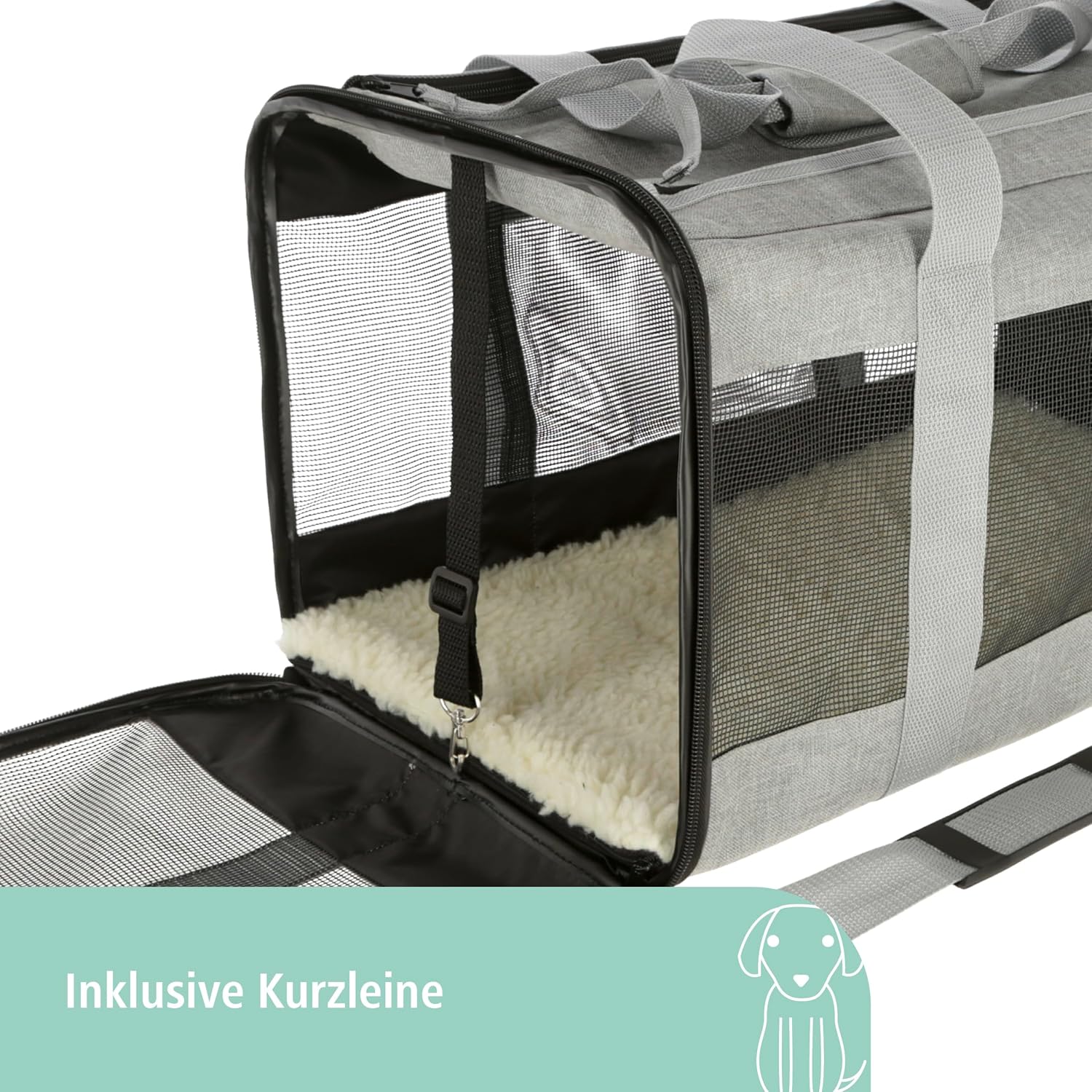 Thumbnail 1 de Kerbl Pet Tragetasche Casual – Hundetasche, grau, 41x28x29 cm