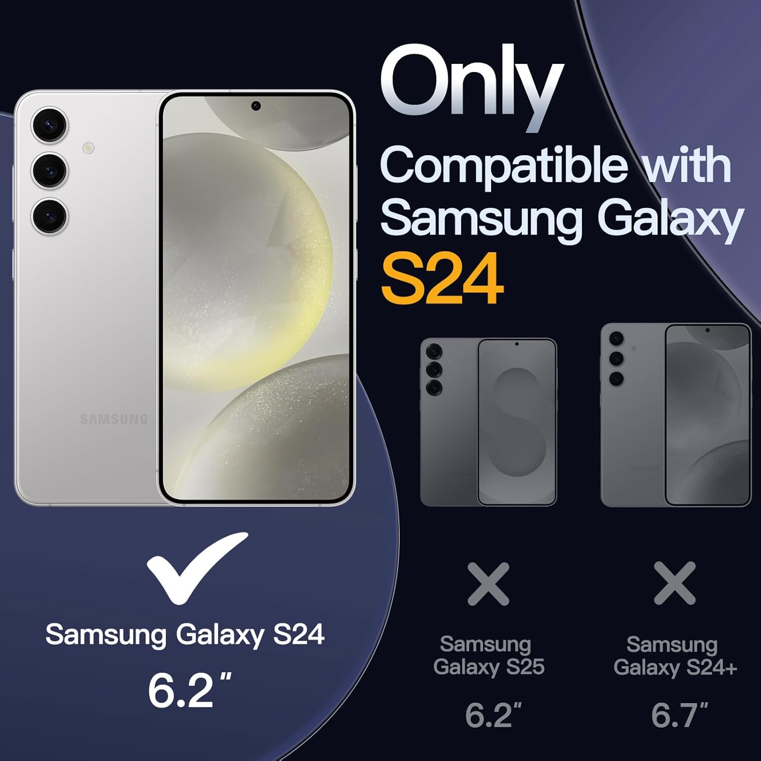 Detalle de JETech Hülle für Samsung Galaxy S24 5G – Transparente Stoßfesthülle mit kratzfester PC-Rückseite