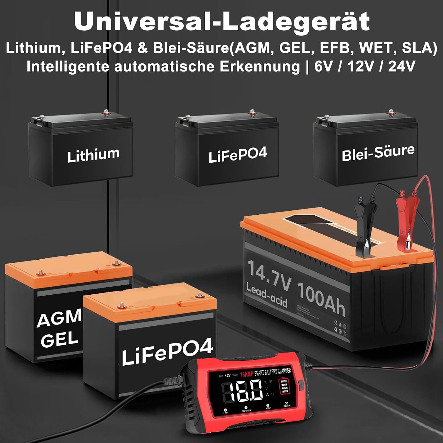 Thumbnail 1 de HTRC 16A Autobatterie Ladegerät 12V