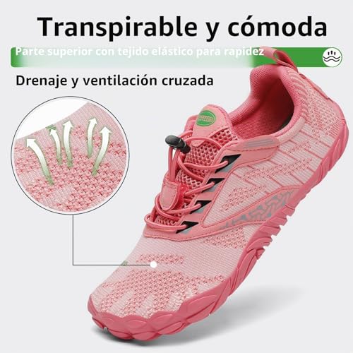 Thumbnail 2 de SAGUARO Mujere Barefoot Trail Running Shoes Rosa 38 EU – Zapatillas descalzas para exterior