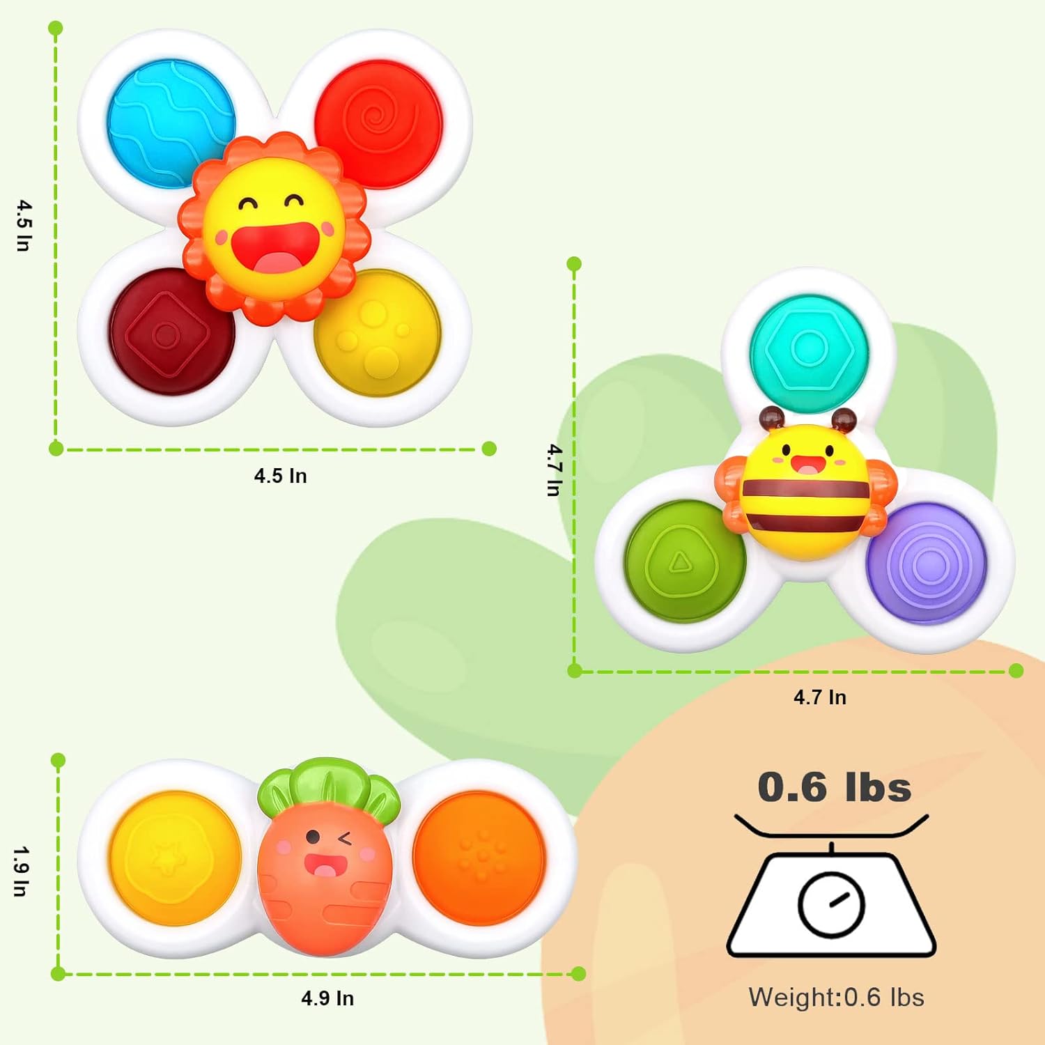 Thumbnail 6 de Suction Cup Spinner Toys 3‑pack for 1–3 years