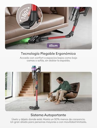 Detalle de Ultenic U18Pro: Aspiradora sin Cable con 55 kPa y 80 minutos de autonomía