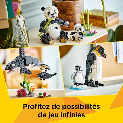Detalle de LEGO Creator 3-en-1 Animaux Sauvages : la Famille de Pandas – Jouet de Construction transformable