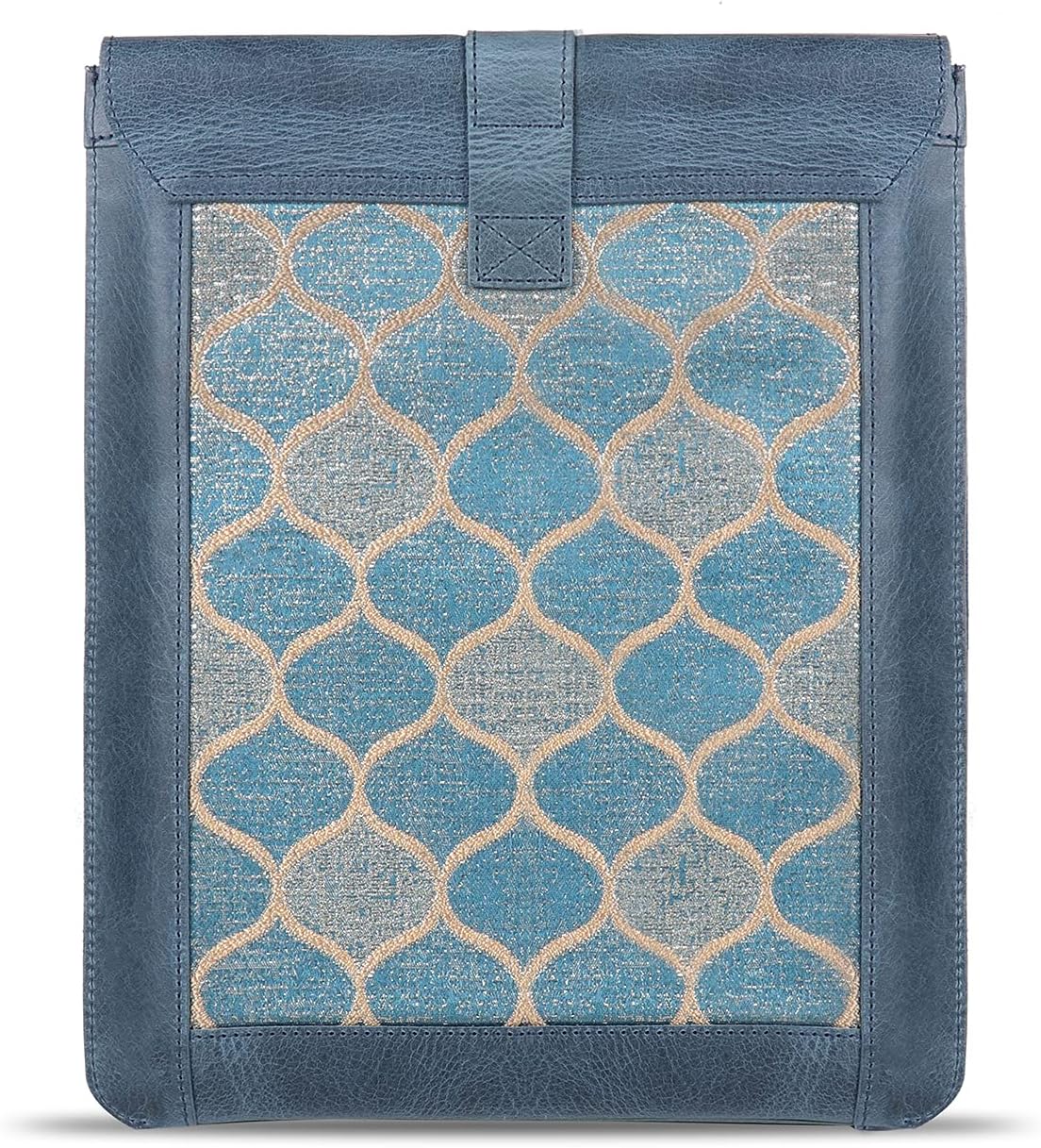 Detalle de Londo skórzane etui na tablet, rozmiar Large, niebieskie, tkany wzór