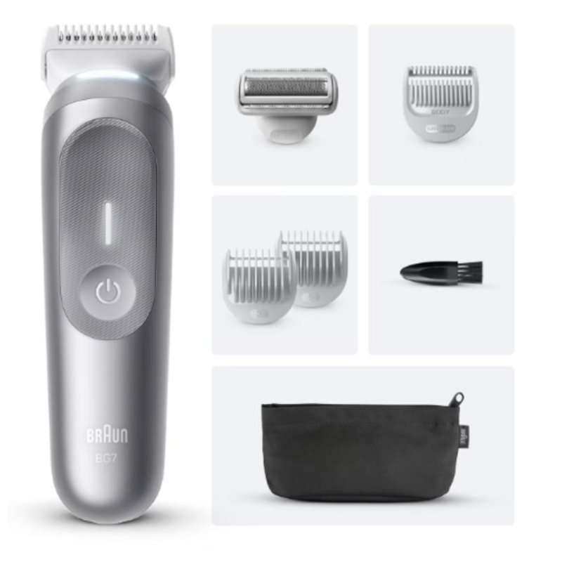 Detalle de Braun Series 7 BG7550 Wet&Dry: Afeitadora corporal recargable para uso seguro y cómodo