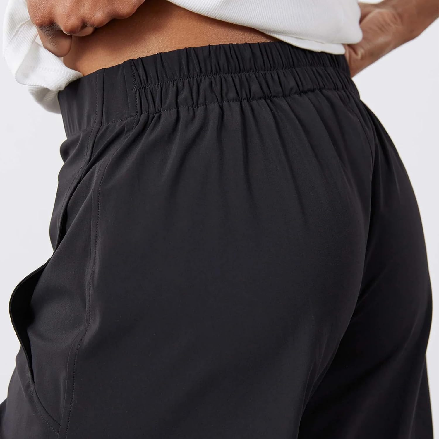 Detalle de Yaykio Women's High-Waisted Barrel Pants, Stretch Quick-Dry Fabric
