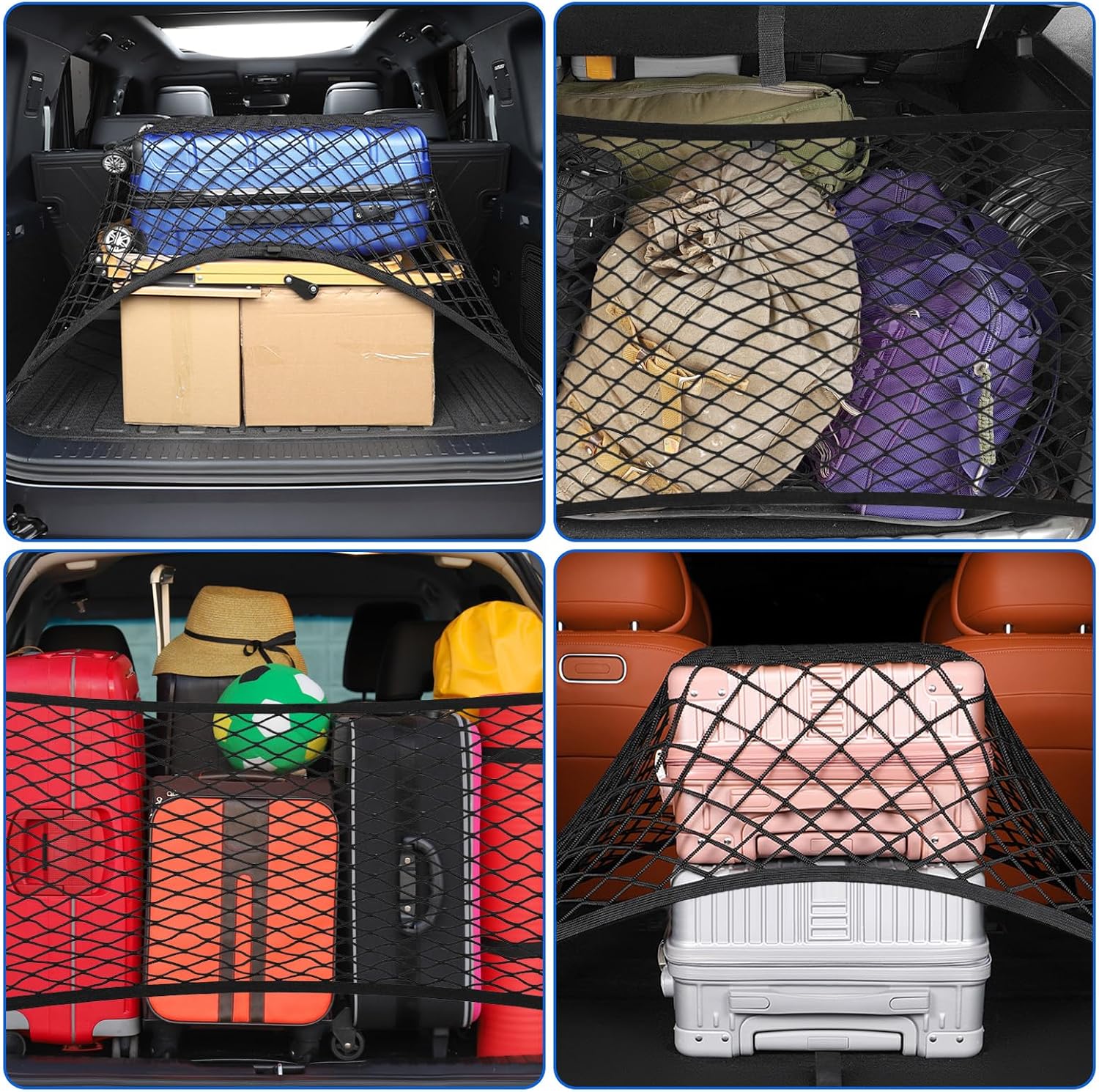 Thumbnail 6 de Zocipro Cargo Net: Adjustable Elastic Car Boot Mesh (60x40cm to 120x80cm) with 4 Hooks