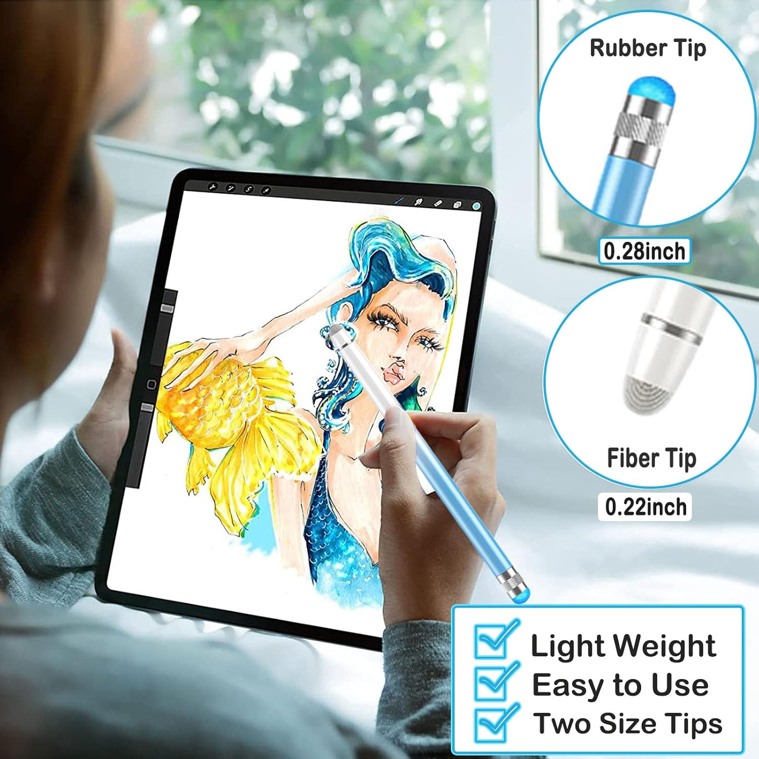 Thumbnail 1 de 4-Pack 2-in-1 Stylus Pens for Touch Screens (iPad Pencil 2-style) with 8 Extra Tips