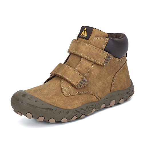 Detalle de Mishansha Kinder Wanderschuhe: Leicht, griffig und einfach an- und auszuziehen (Braun 29 EU)