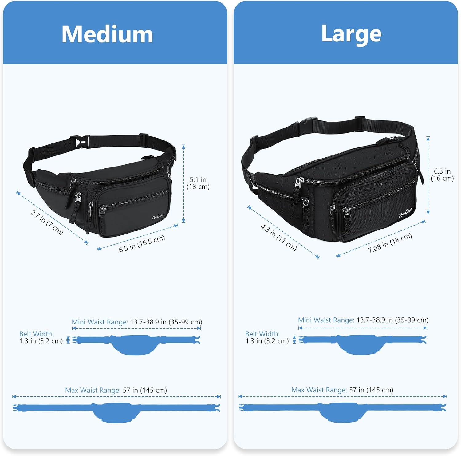 Thumbnail 4 de ProCase Bauchtasche Gürteltasche Wasserdicht 6 Taschen