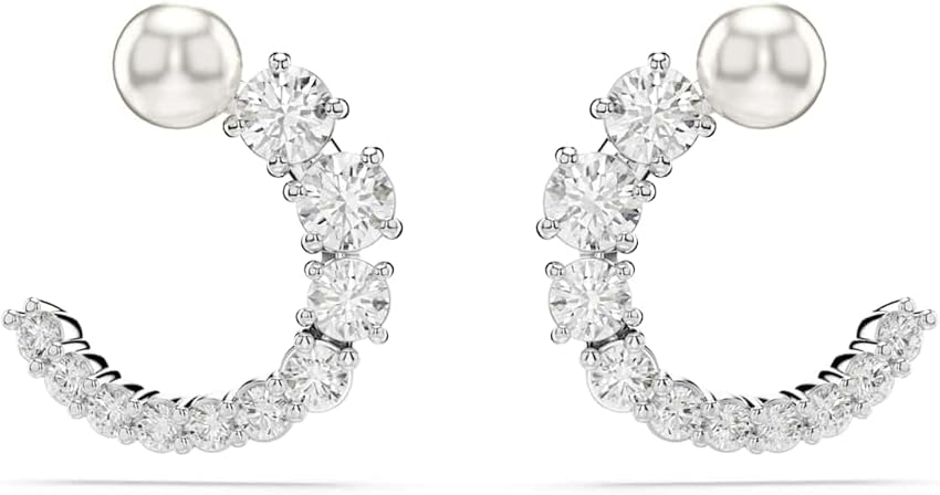 Swarovski Matrix pendientes aro perla 1 talla blanca