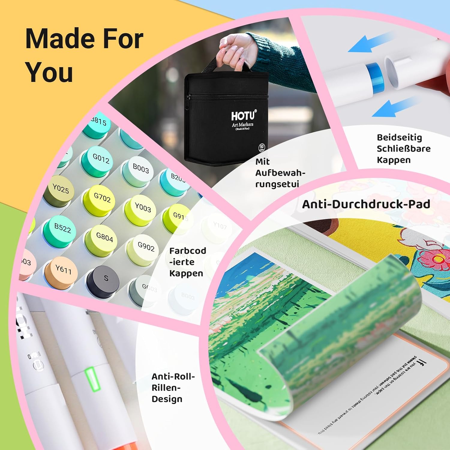 Thumbnail 5 de HOTU Marqueurs à alcool 50 couleurs 🖊️