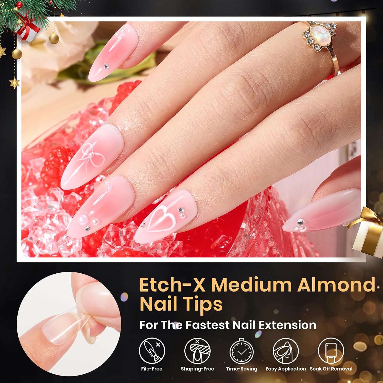 Detalle 2 de Beetles Gel Nail Tips Medium Almond 288pcs