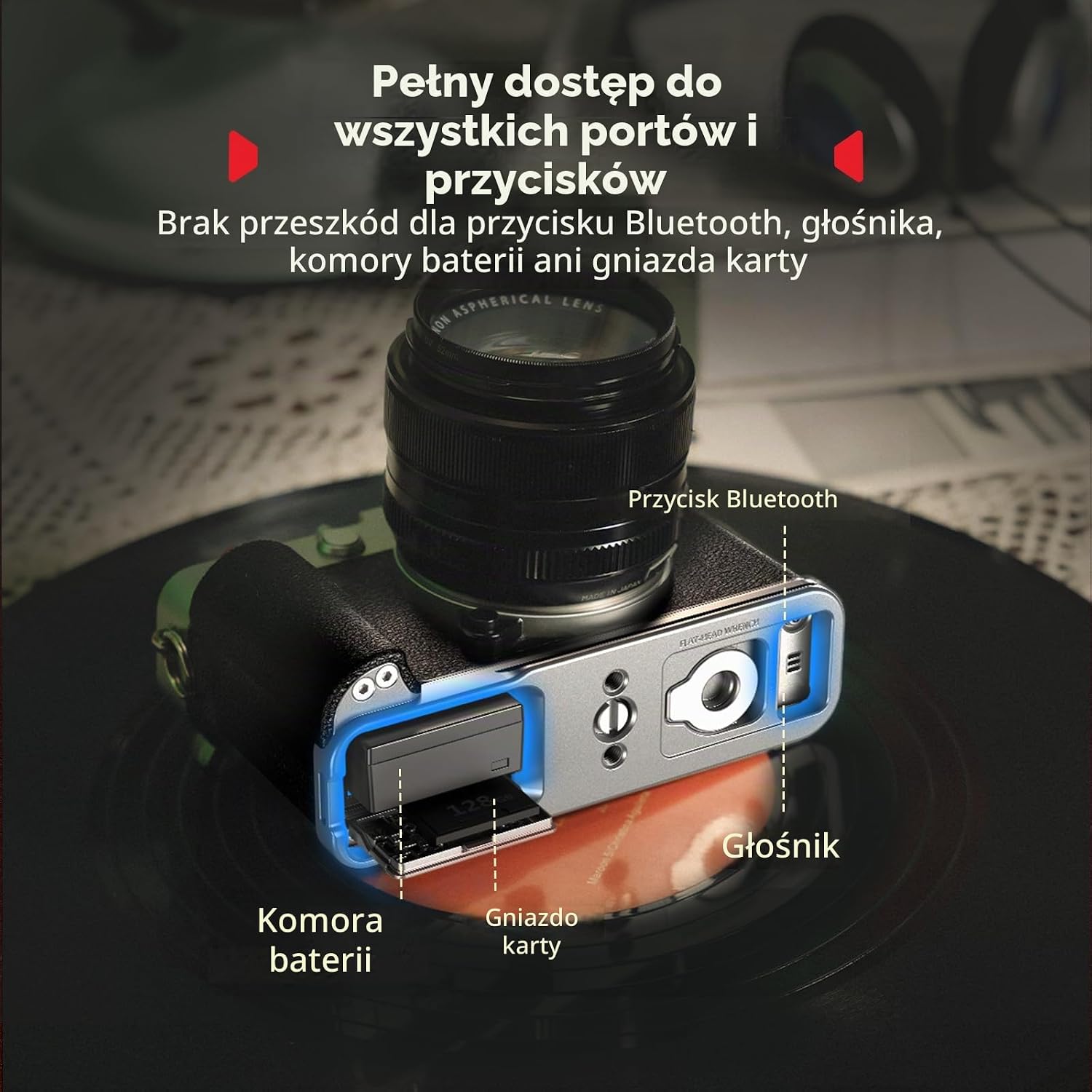 Detalle de SMALLRIG 5447 – uchwyt typu L do Fujifilm X-E5 z mocowaniem Arca-Swiss