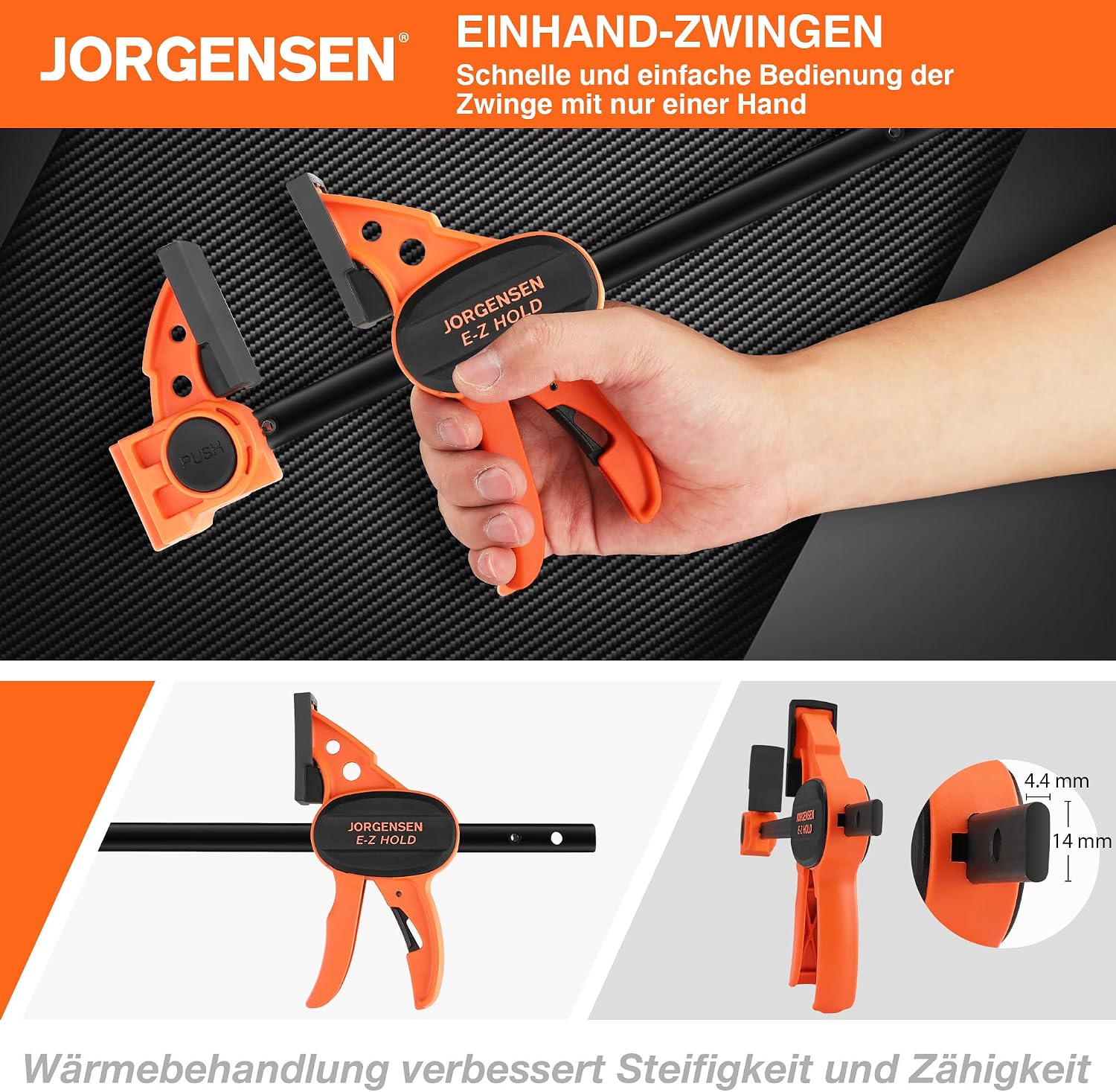 Detalle 2 de JORGENSEN Einhandzwingen Set 150 mm 4er-Pack